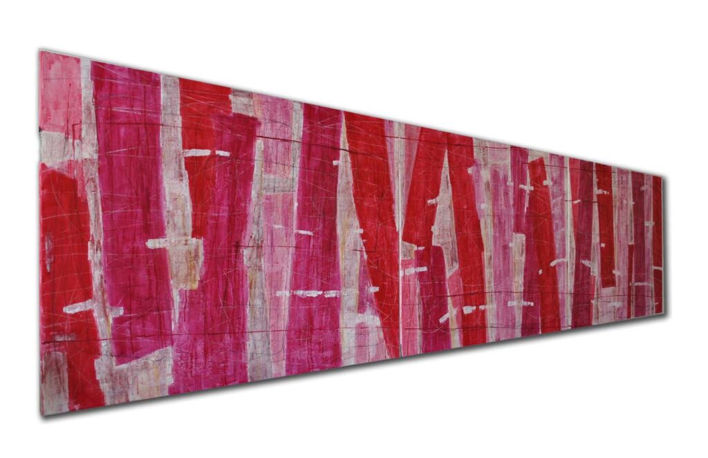 Aufbruch, 100x360cm(drei geteilt) Acryl/Leinwand