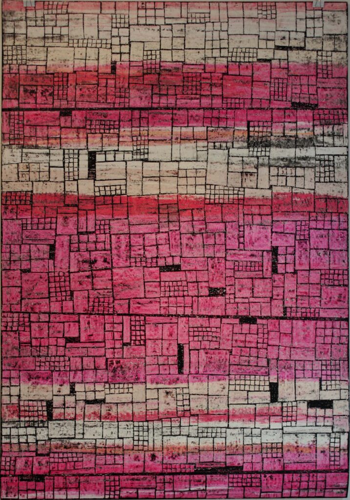 Defragmentierung pink, 100x80