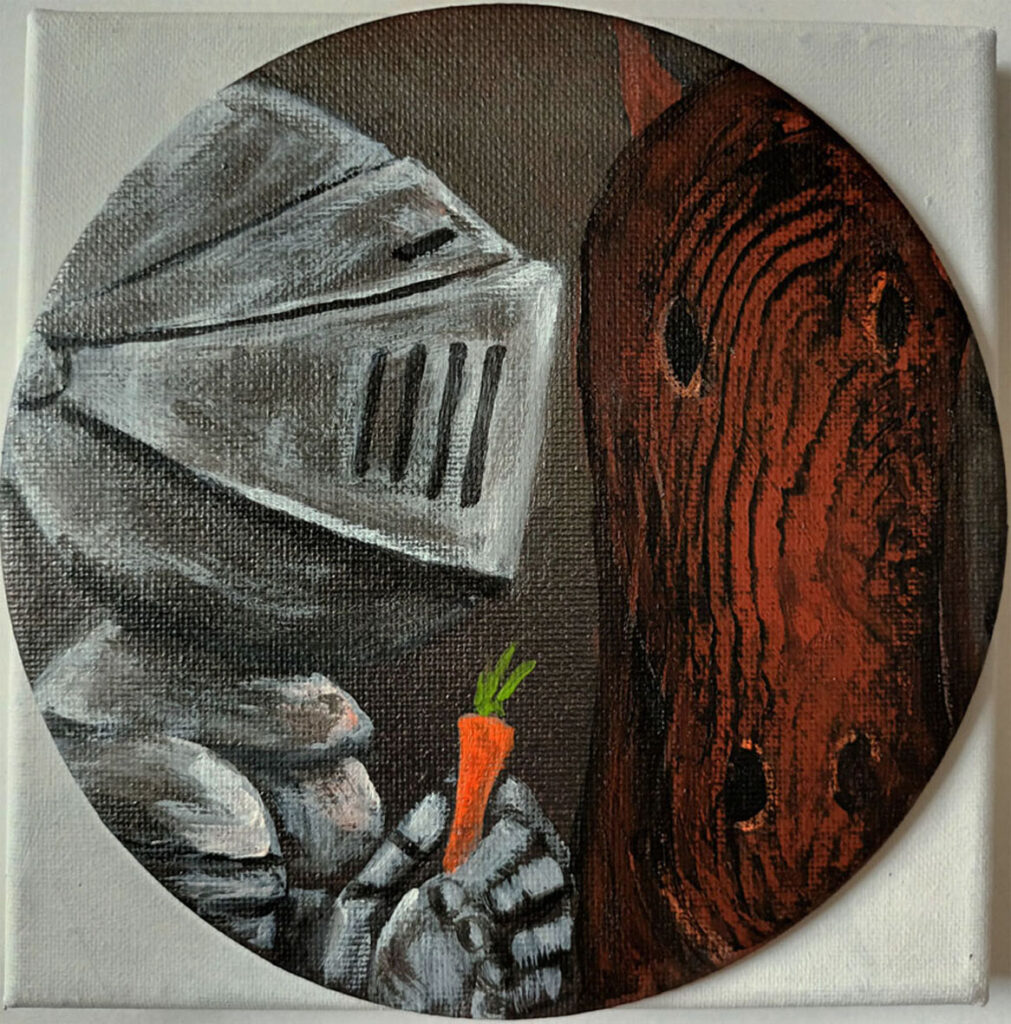 Il cavaliere della carota 15x15cm